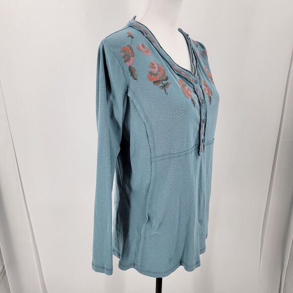 Canyon Retreat Top Women's Small Floral Embroidered V Neck - Picture 4 of 10